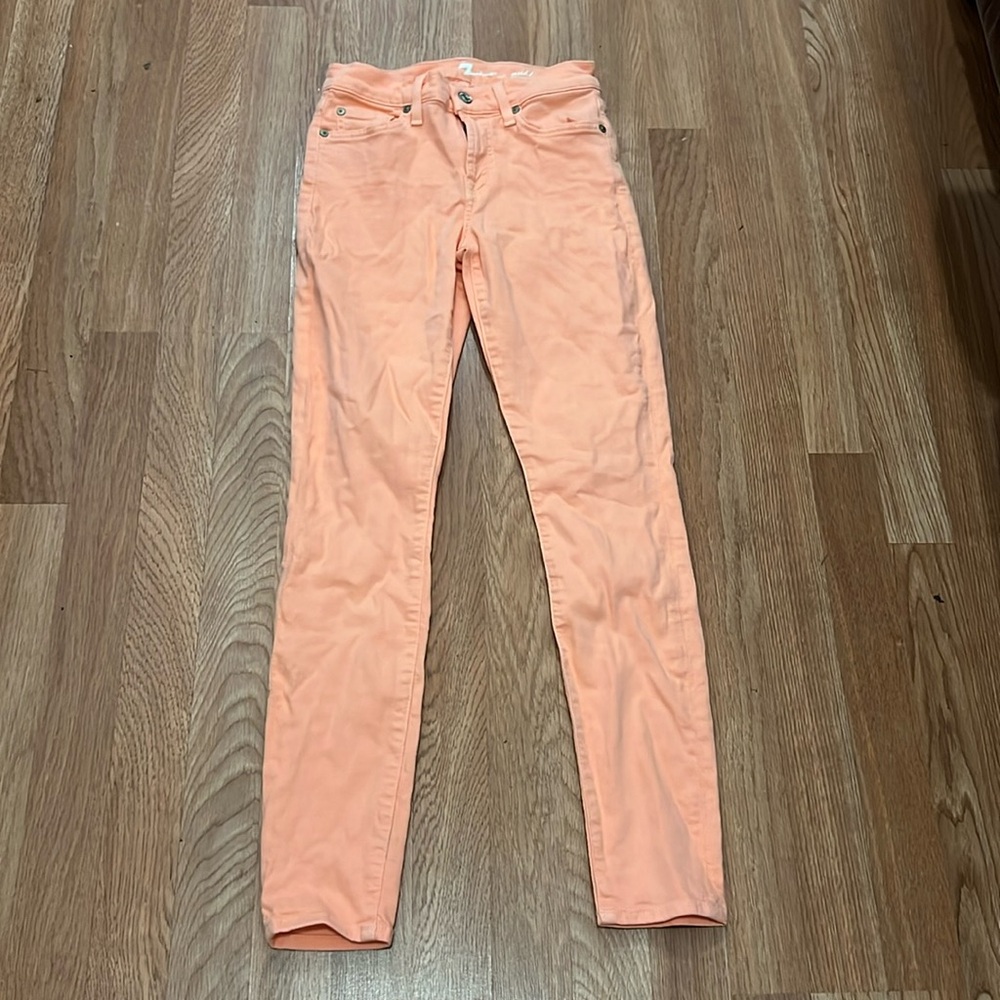 7 for all mankind Ankle Gwenevere Melon Orange Jeans Sz 24